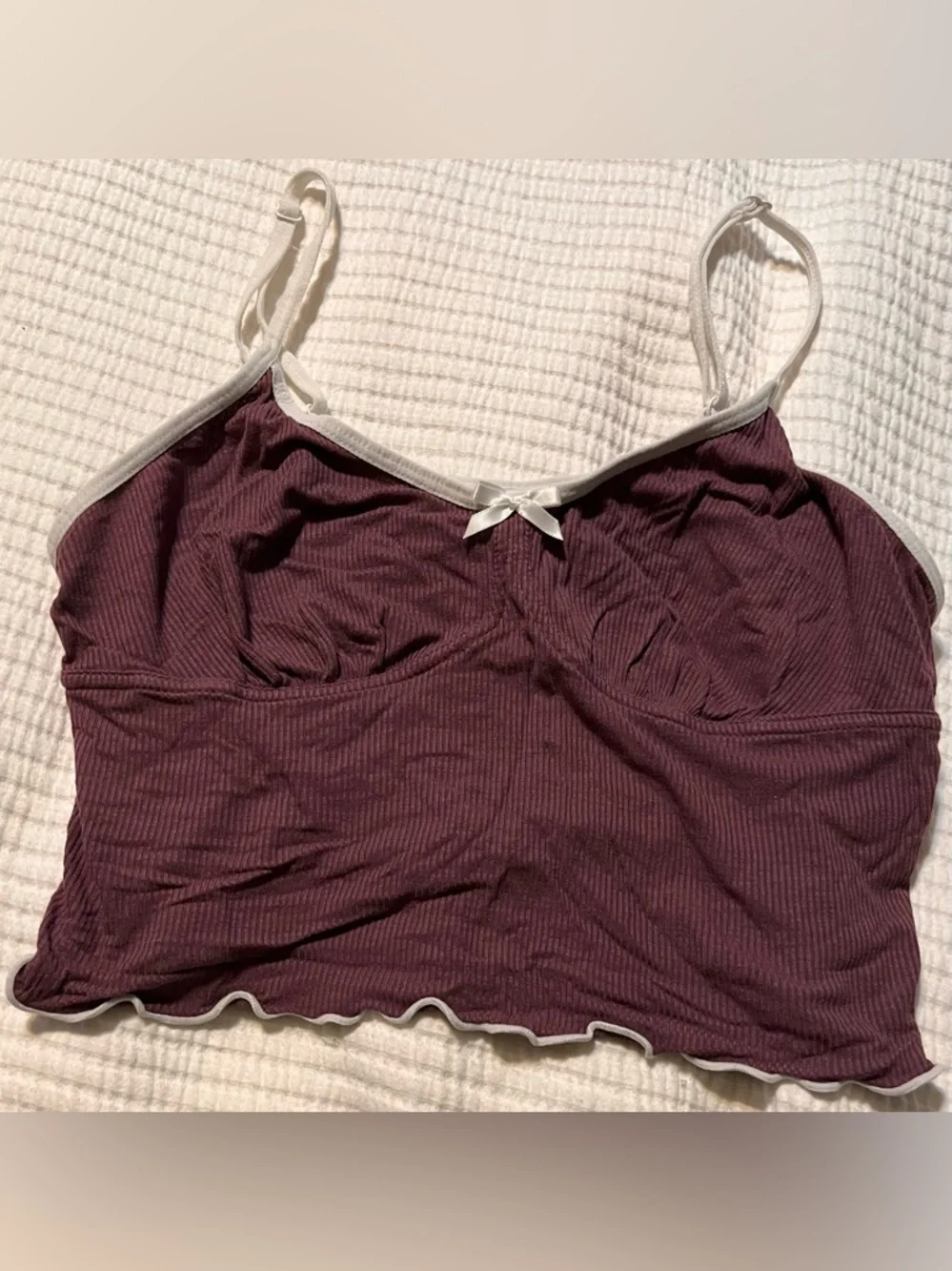 SHEIN Dual-Tone Ribbed Cami - Mauve & Plum - Picture 3 of 7